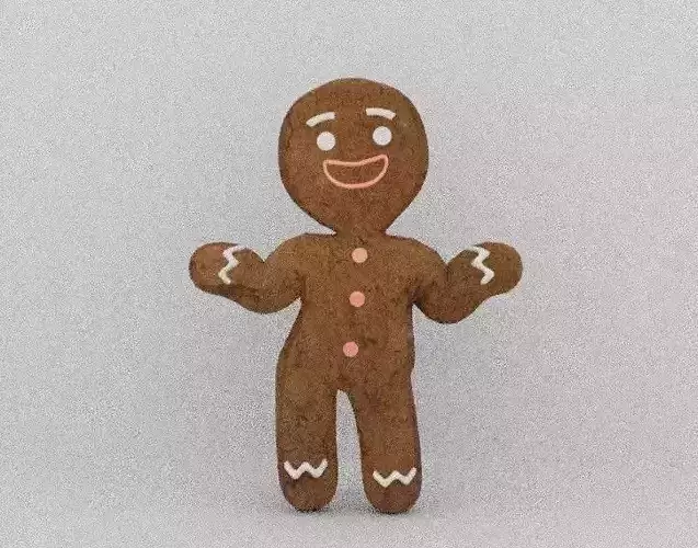 Gingerbread Man rigged Low-poly 3D model
