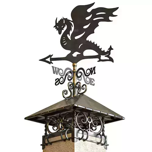 Weather vane dragon 3D model