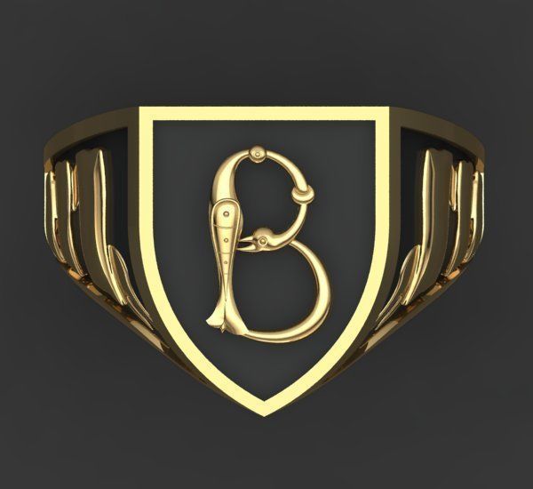 Alphabet Latin Signet B 3D print model_25