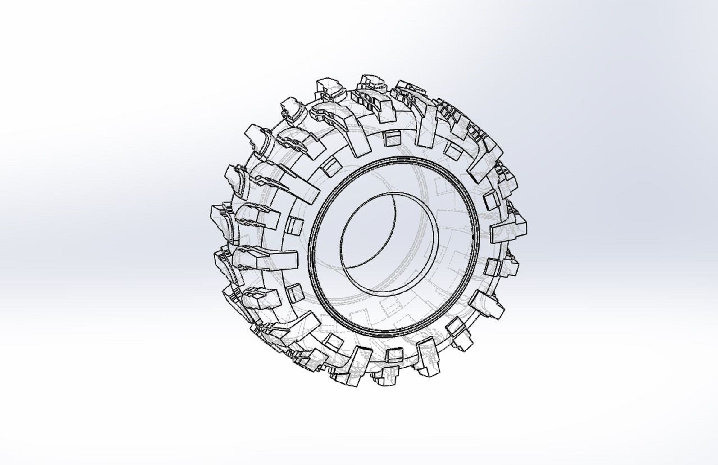 Offroad tire 25 Scale 1 to 10 3D print model_7