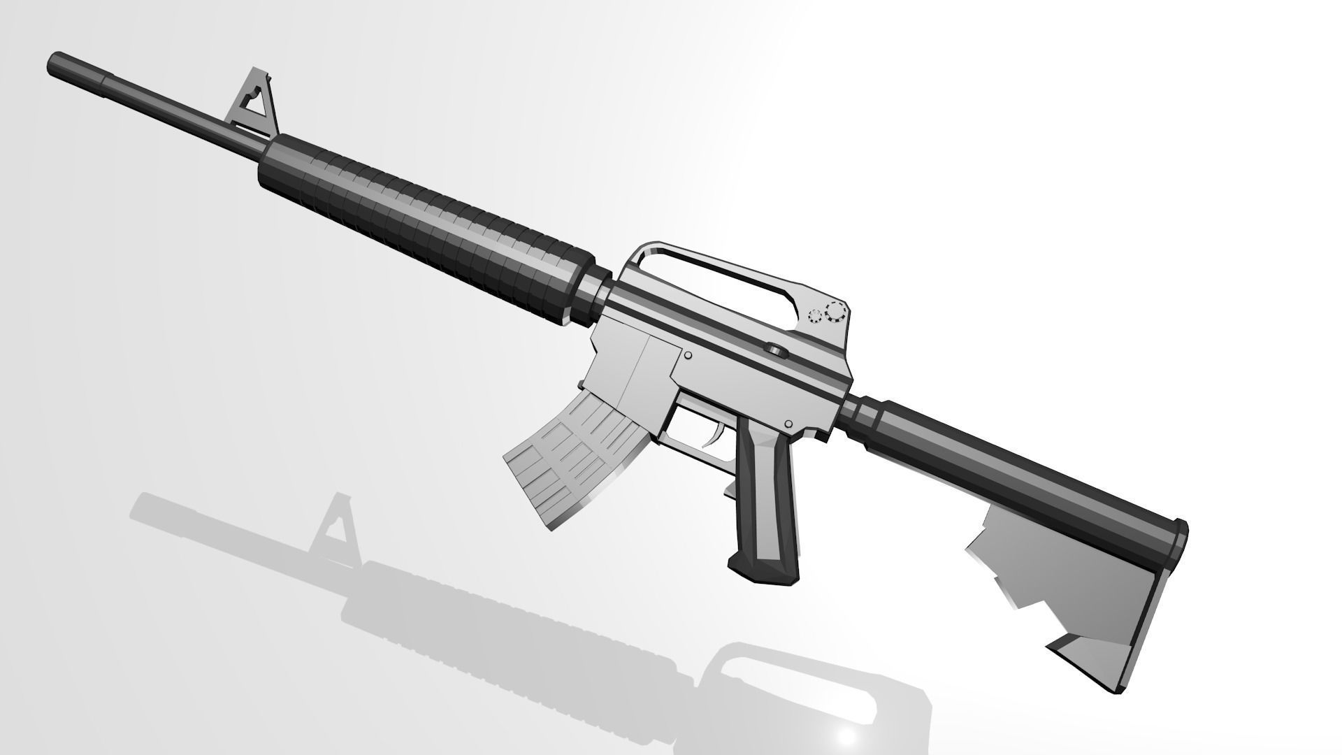 Low Poly M4A1 ar - rifle Low-poly 3D model_1