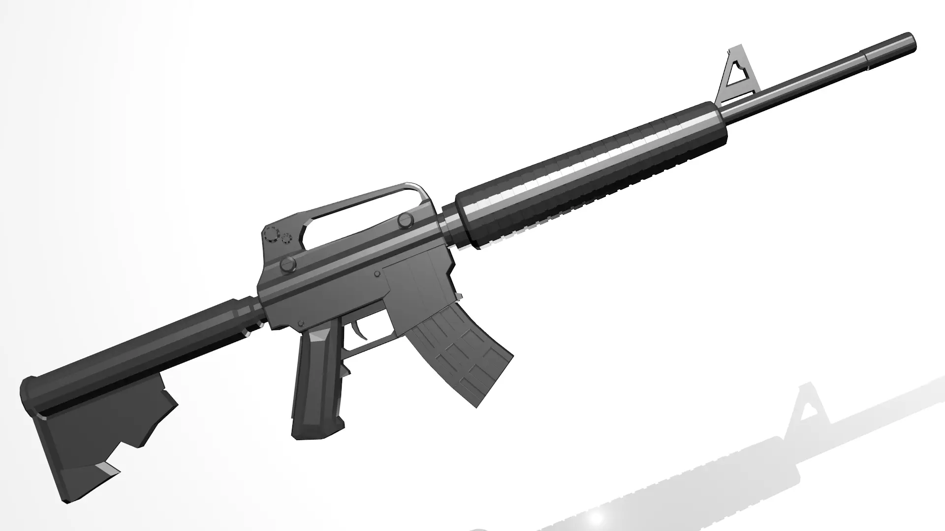 Low Poly M4A1 ar - rifle Low-poly 3D model_0