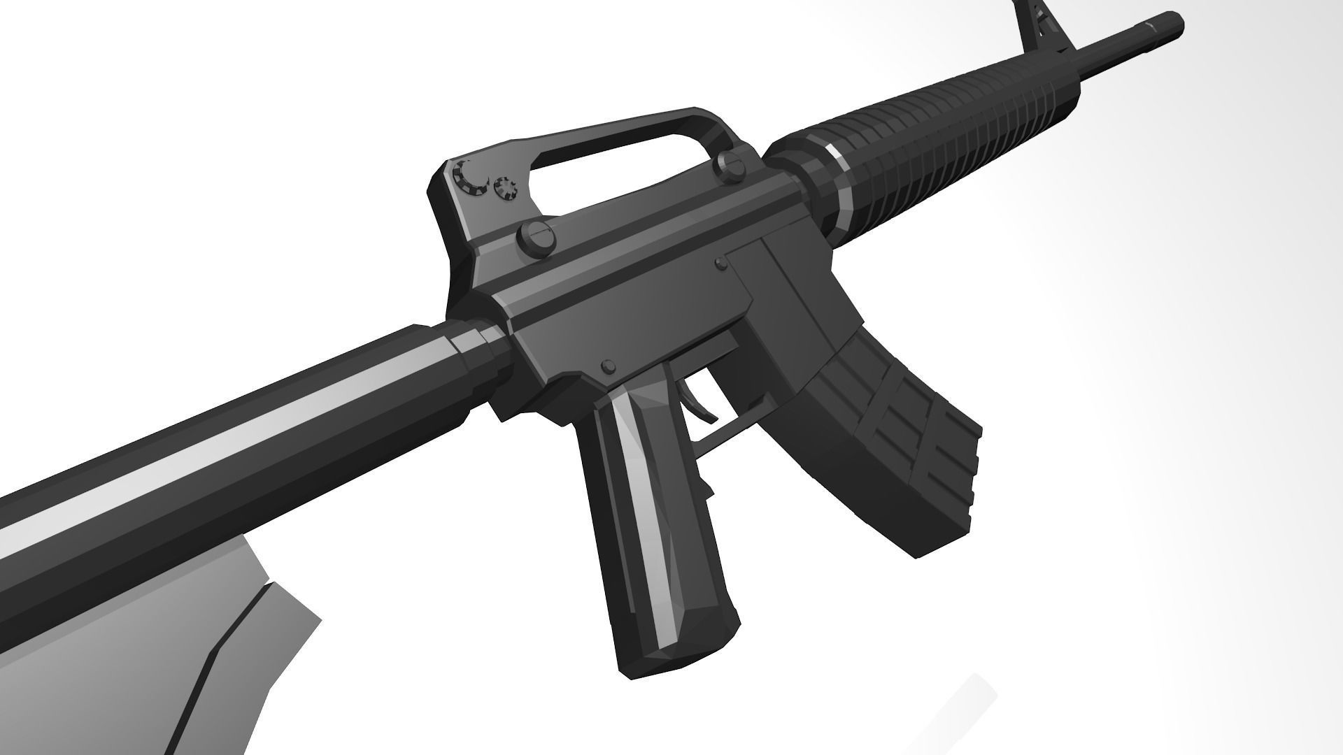 Low Poly M4A1 ar - rifle Low-poly 3D model_4