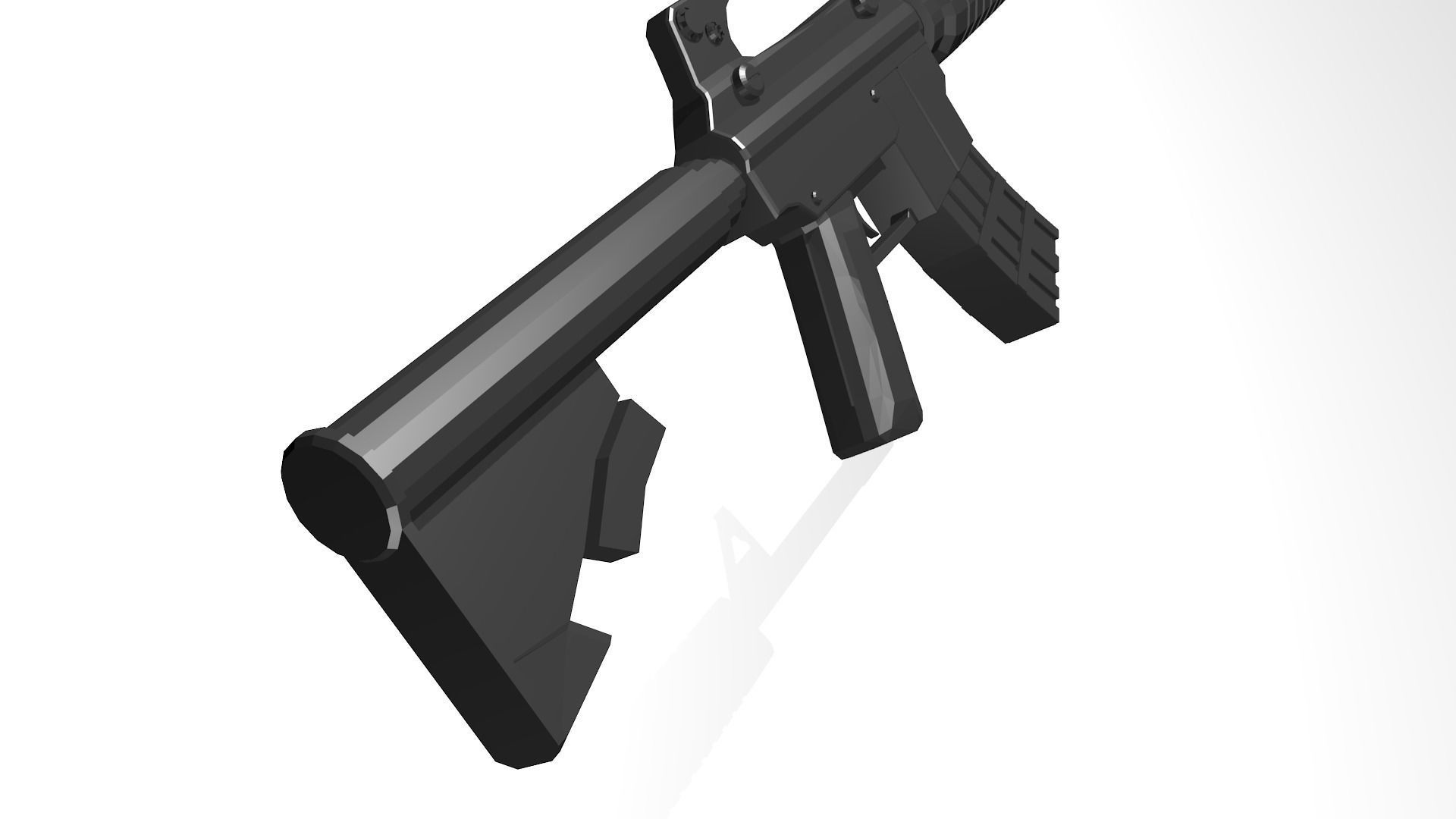 Low Poly M4A1 ar - rifle Low-poly 3D model_2