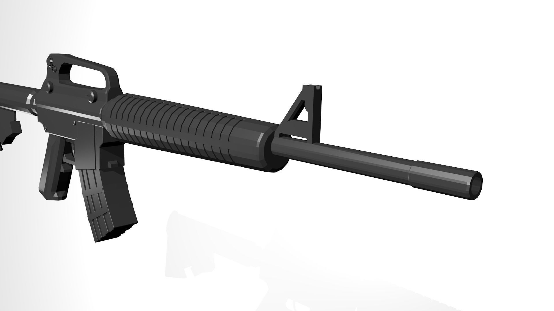 Low Poly M4A1 ar - rifle Low-poly 3D model_3