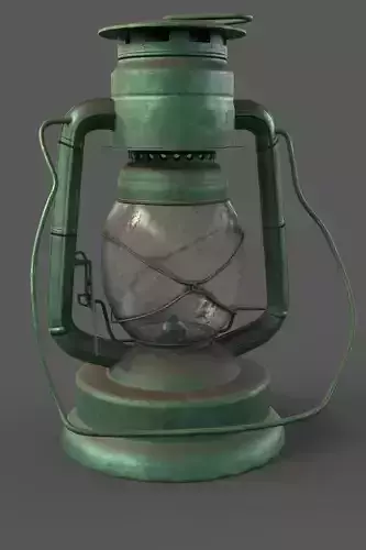 Old Oil Lantern Low Poly 3d Model
