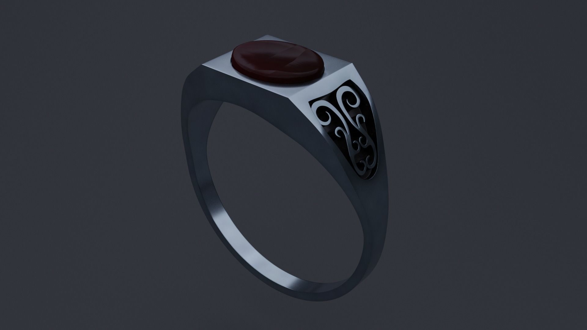 Ring Silver  Low-poly 3D model_5