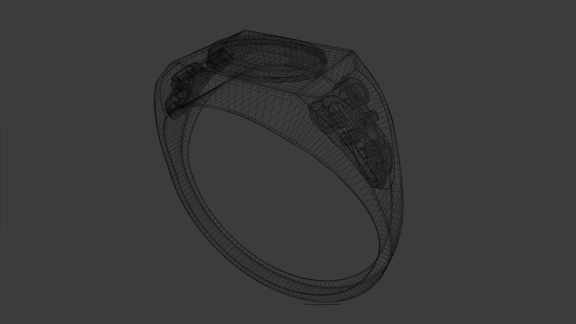 Ring Silver  Low-poly 3D model_10