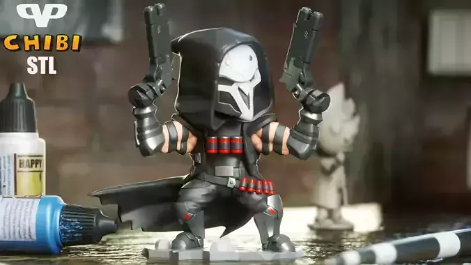 Overwatch Reaper Chibi STL for 3D Printing ChibiSTL 3DXM