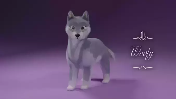 Cartoon Wolf Rigged