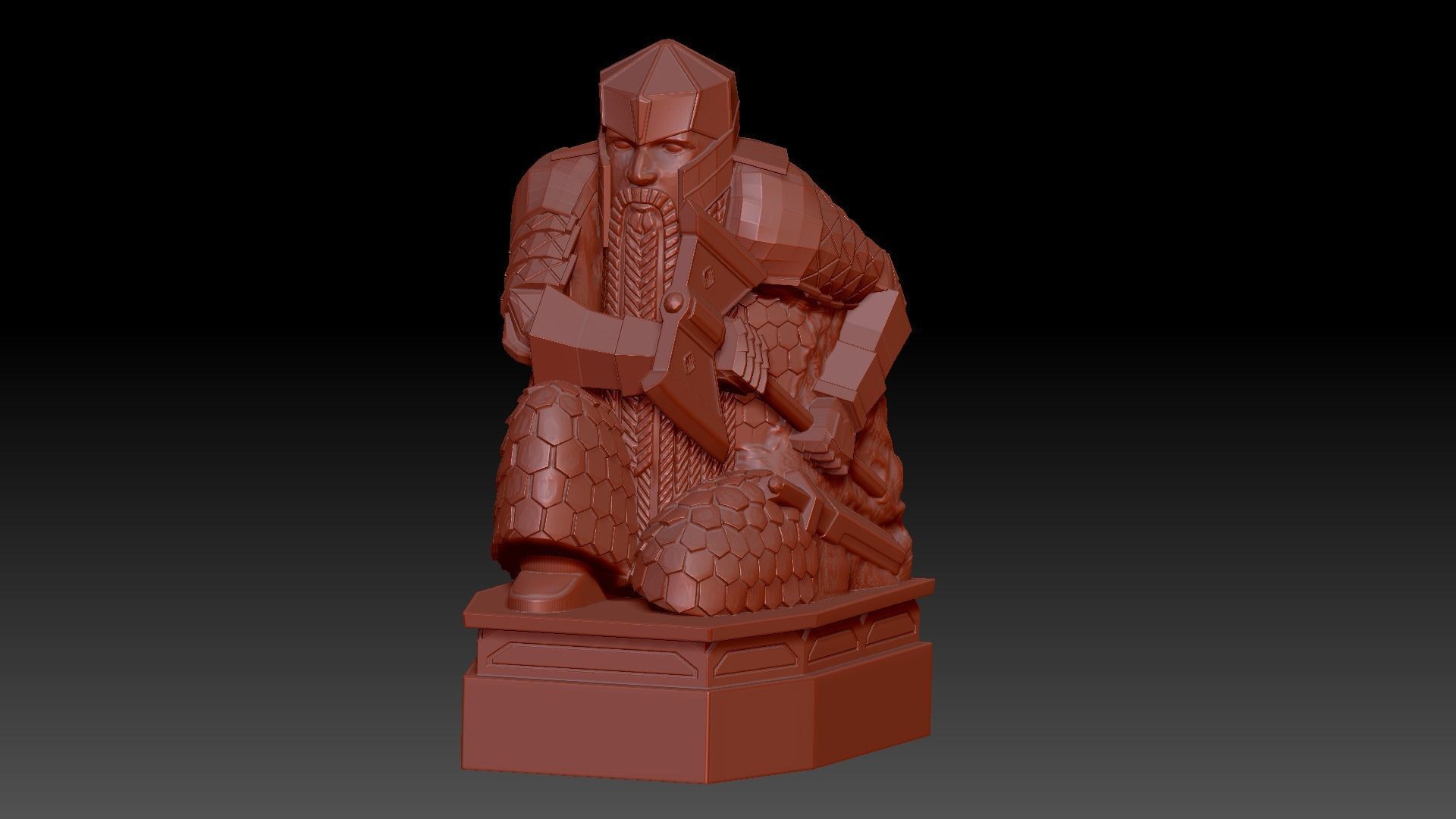 Dwarf guardian statue of Erebor 3D model_10