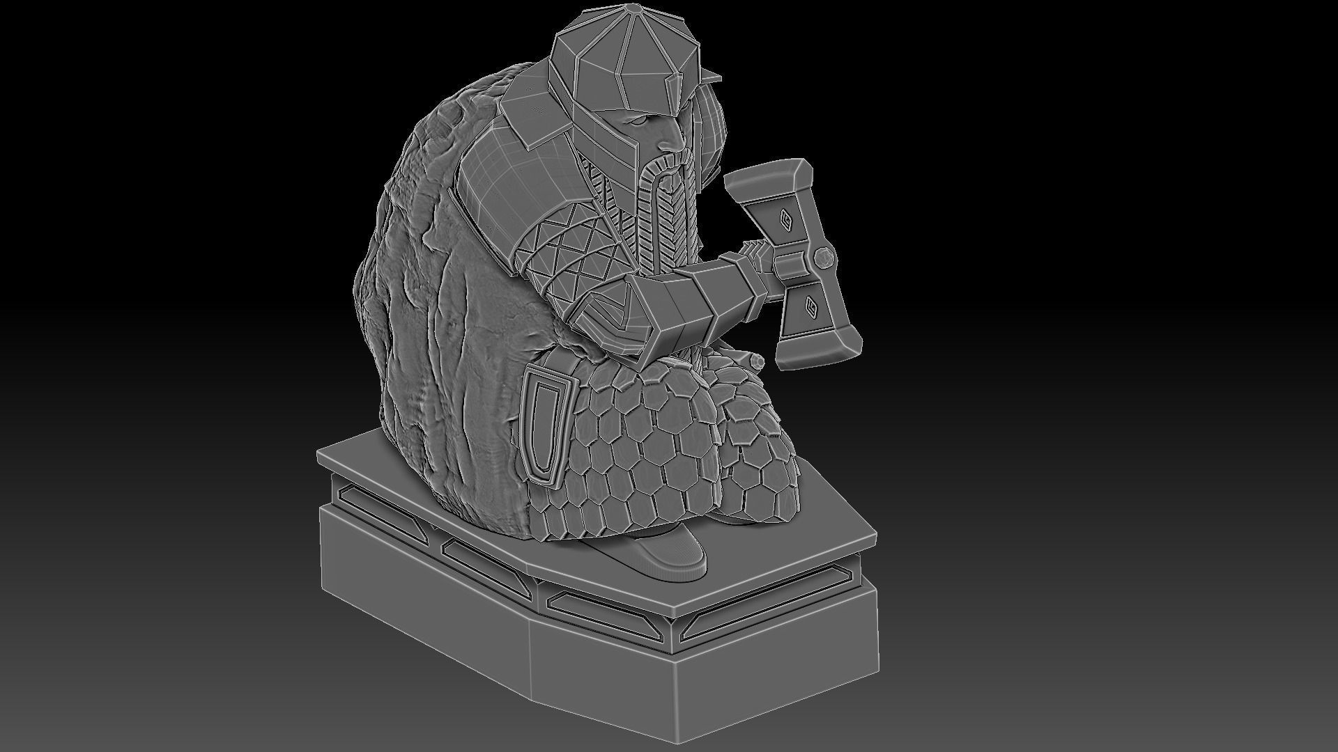 Dwarf guardian statue of Erebor 3D model_14