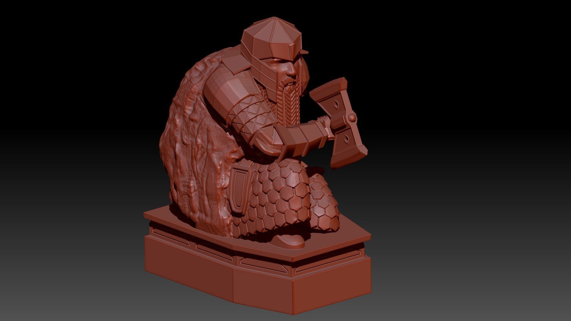 Dwarf guardian statue of Erebor 3D model_8