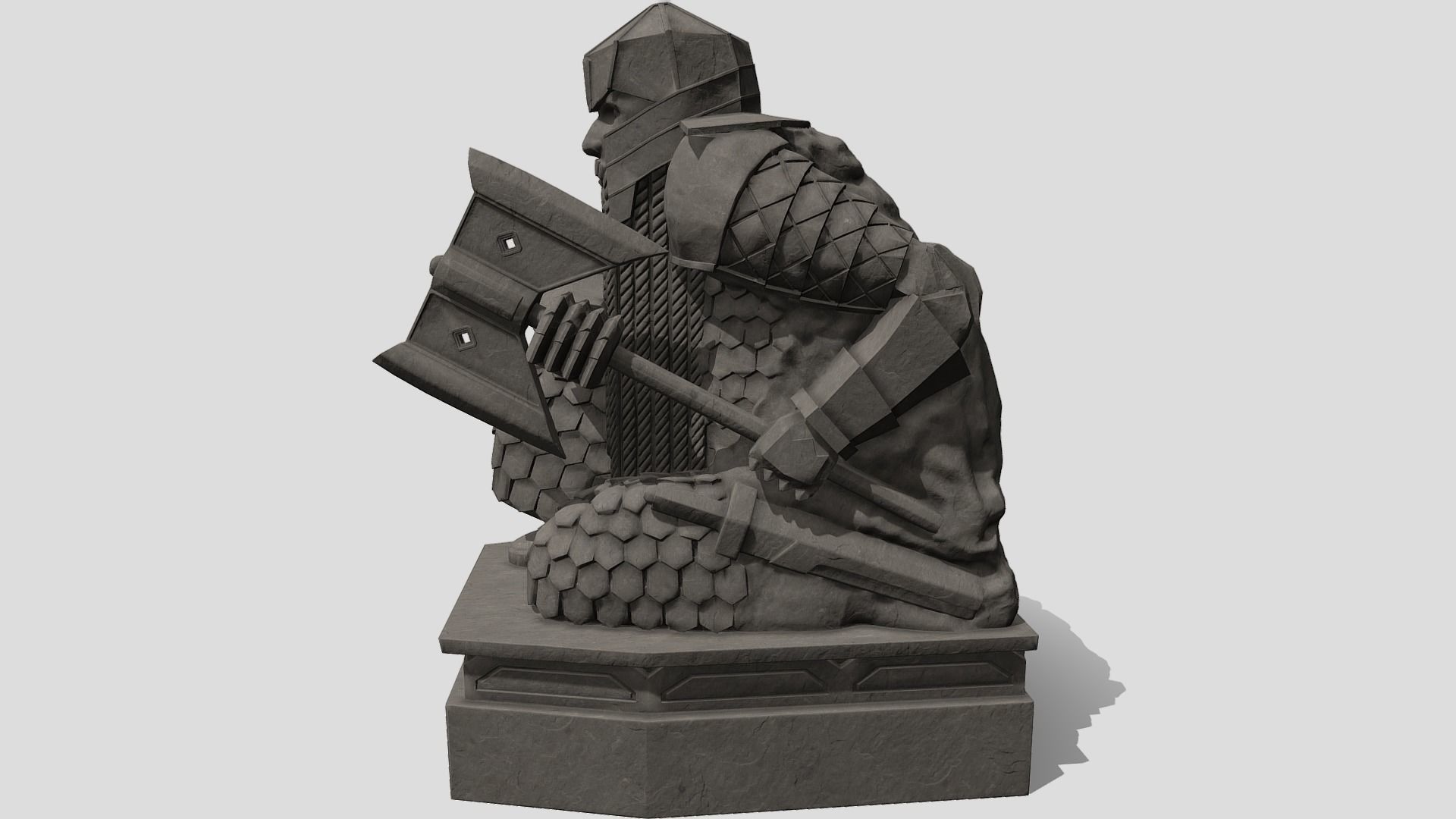 Dwarf guardian statue of Erebor 3D model_3