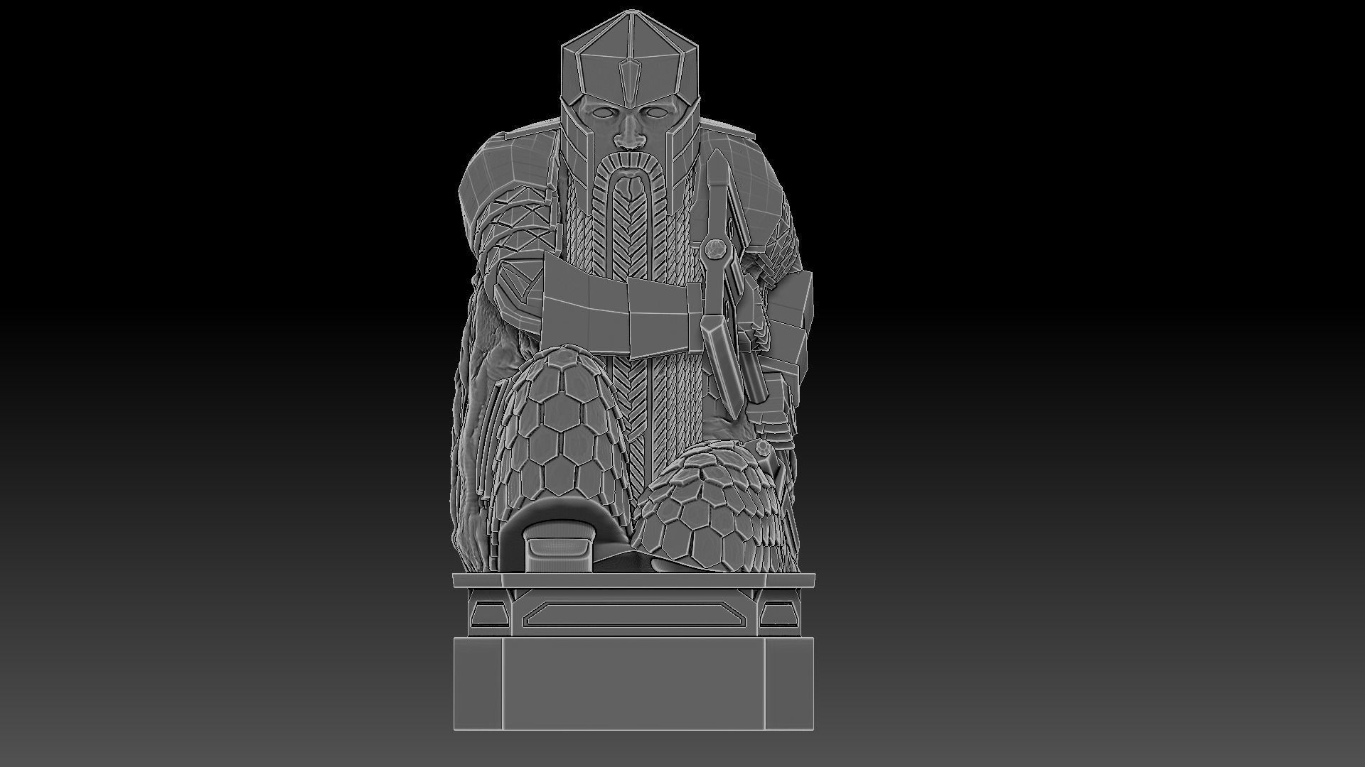 Dwarf guardian statue of Erebor 3D model_12