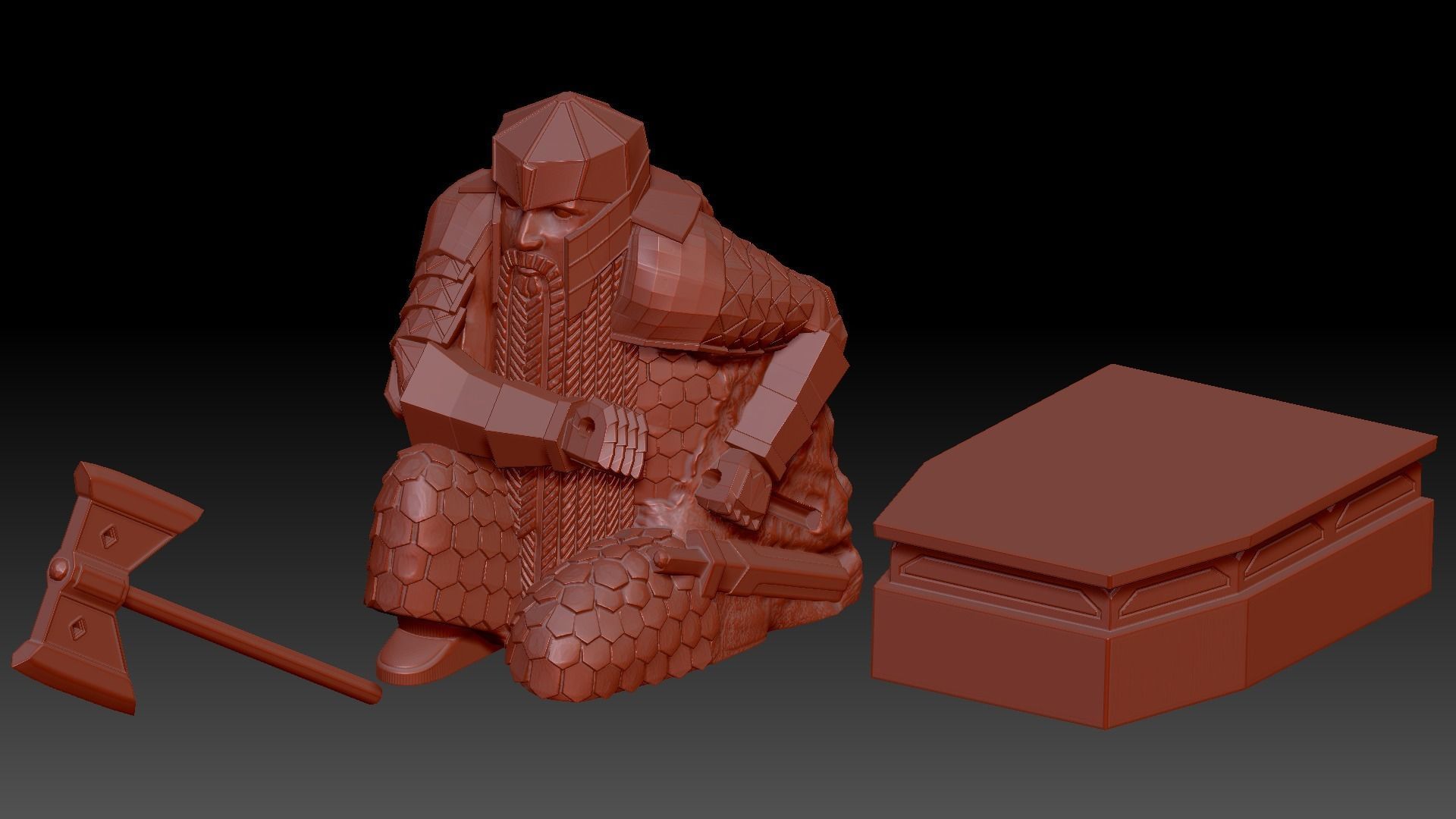 Dwarf guardian statue of Erebor 3D model_11