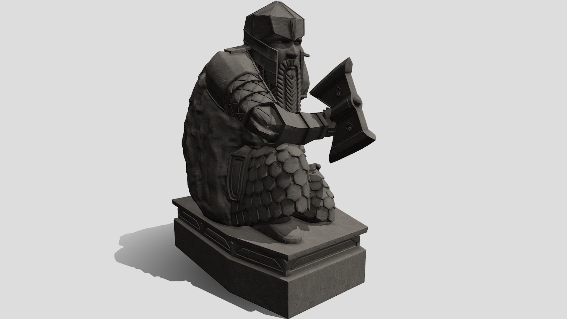 Dwarf guardian statue of Erebor 3D model_4