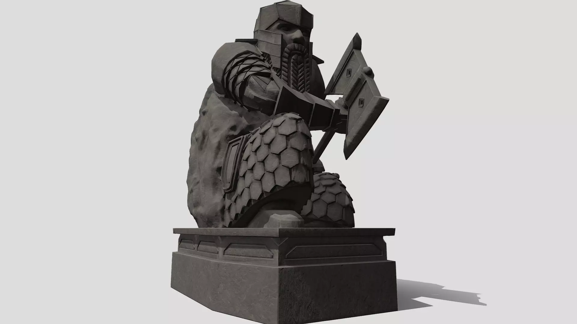 Dwarf guardian statue of Erebor 3D model_0