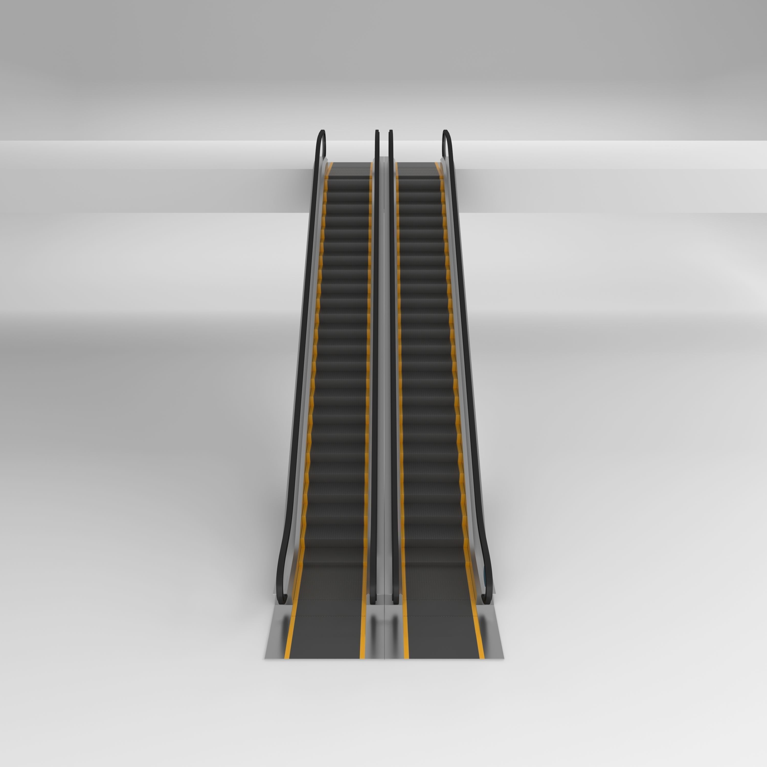 Escalator in modern building 3D model_8