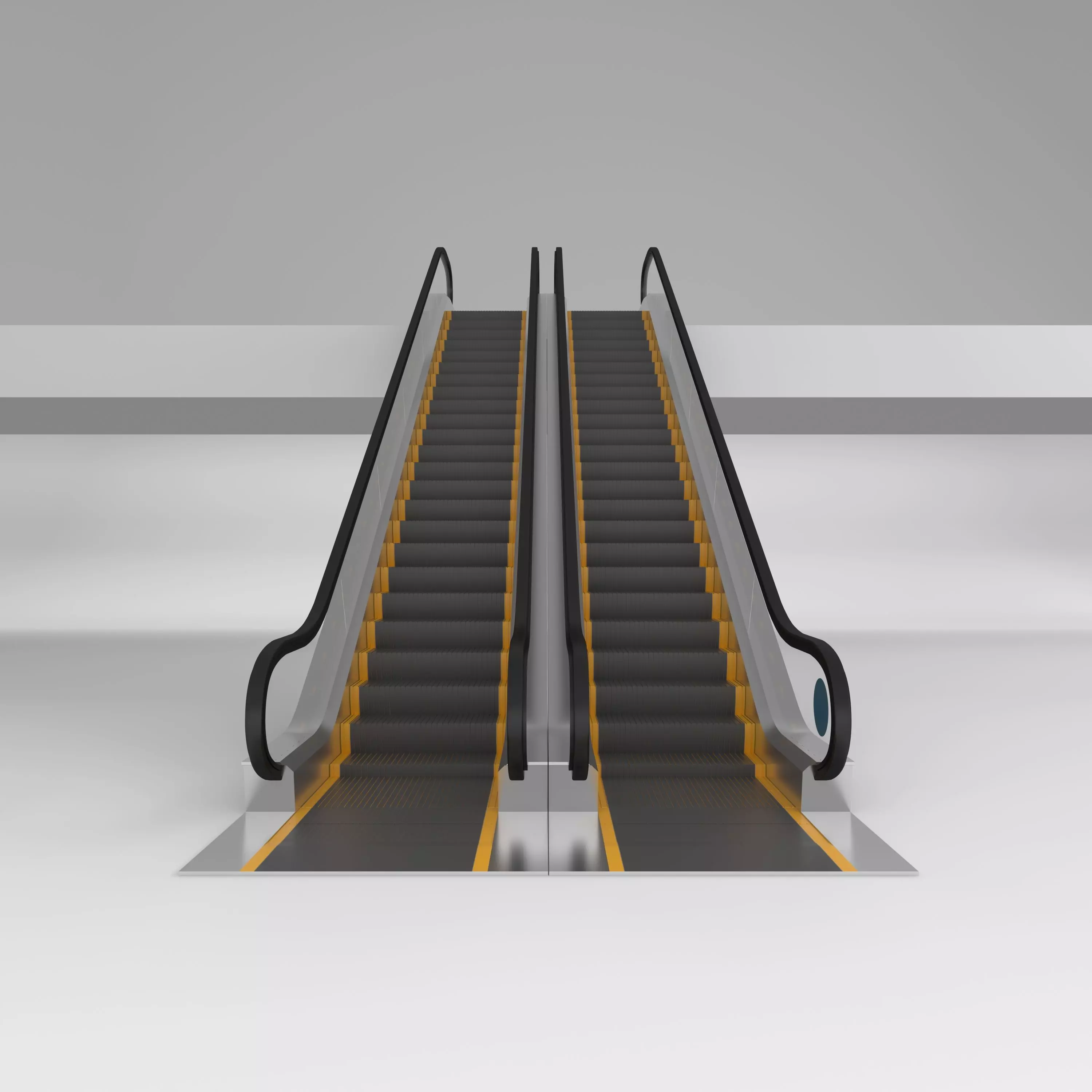 Escalator in modern building 3D model_0