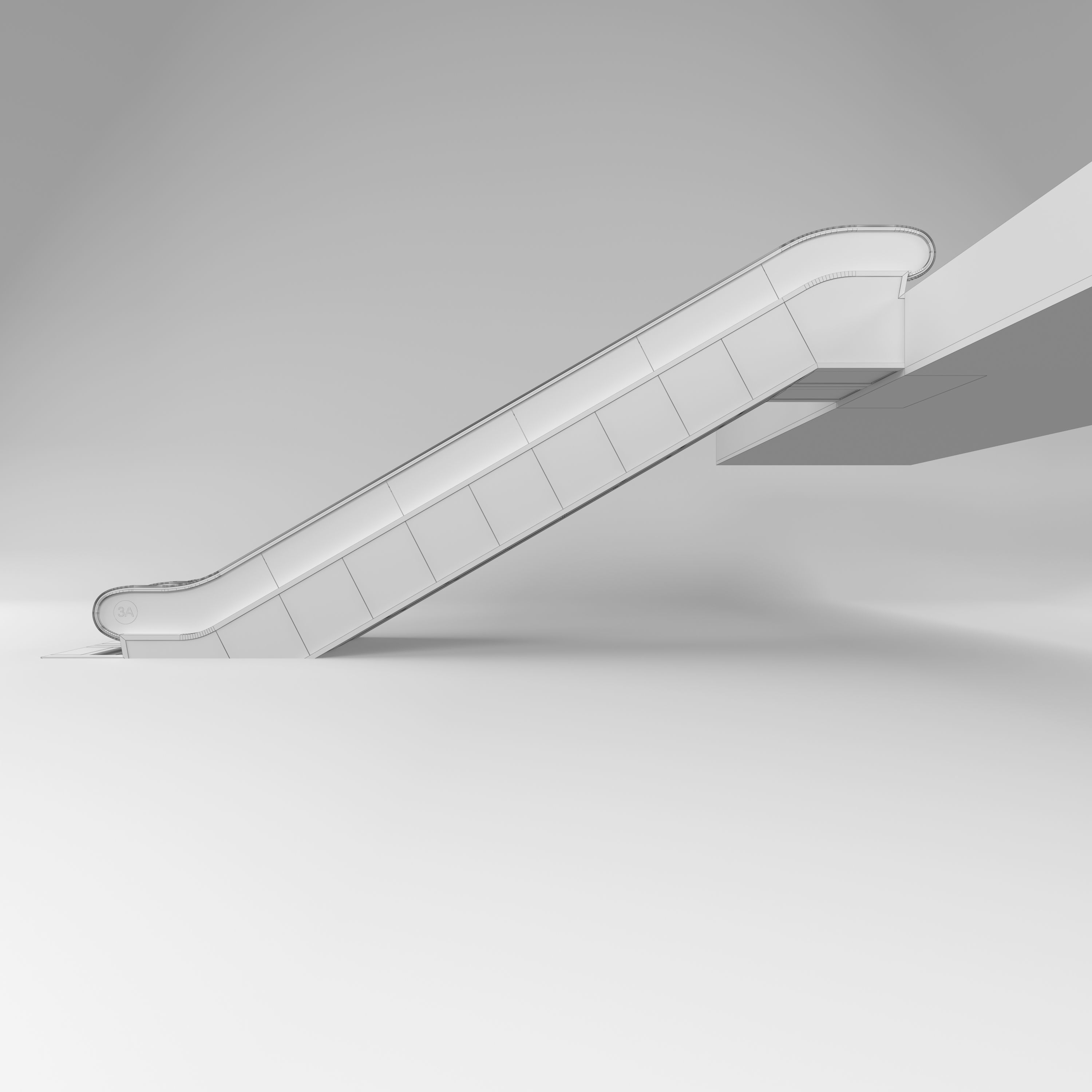Escalator in modern building 3D model_5