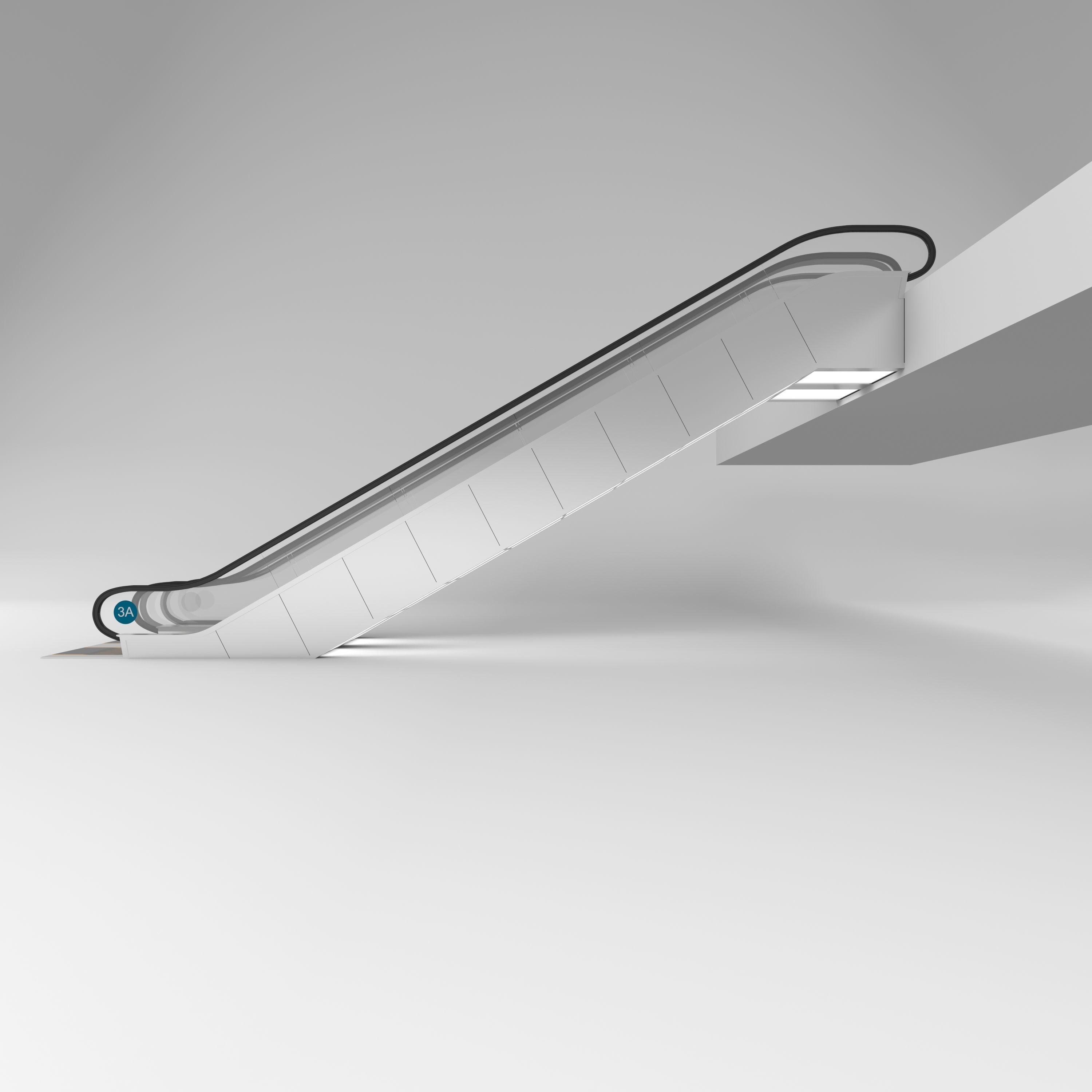 Escalator in modern building 3D model_4