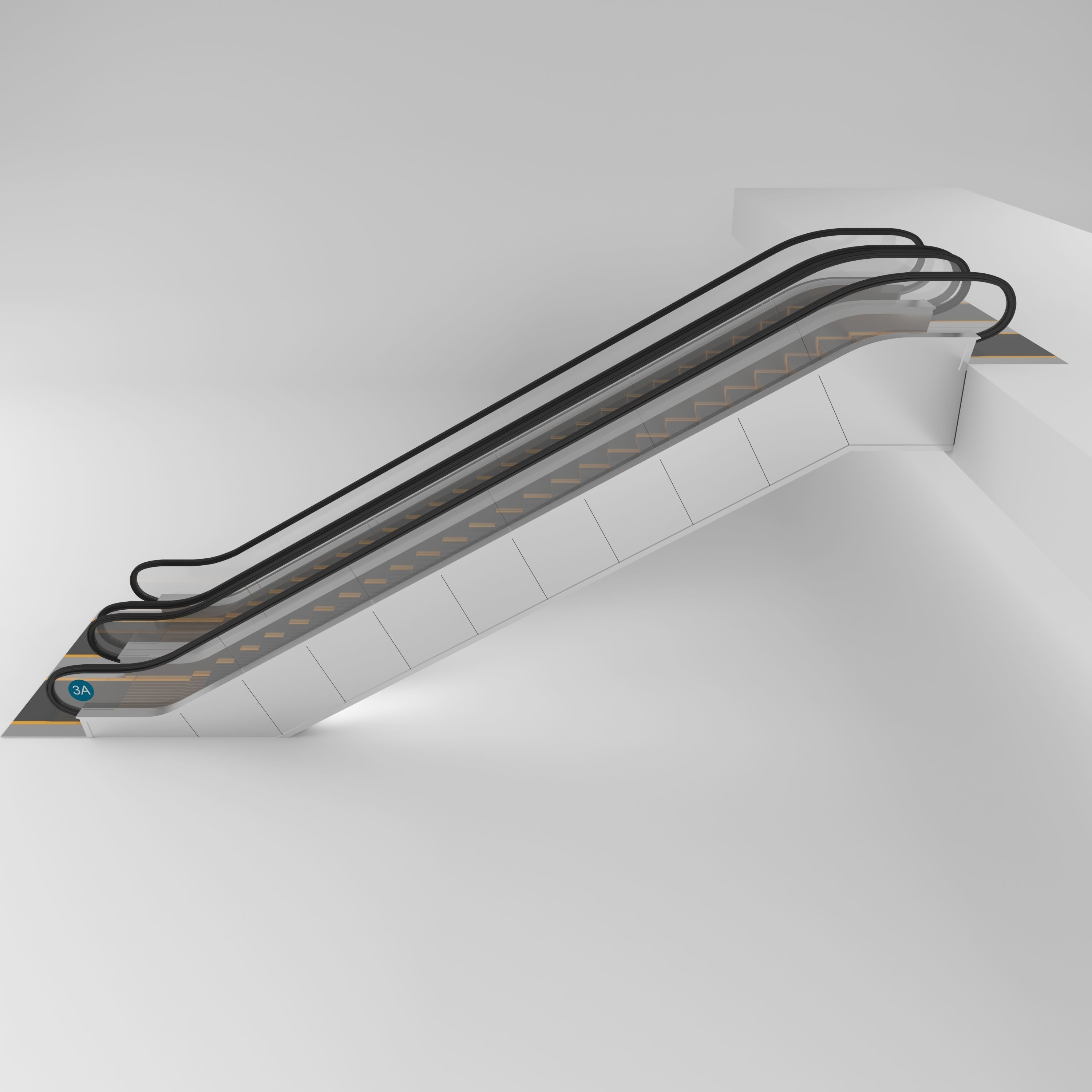 Escalator in modern building 3D model_12