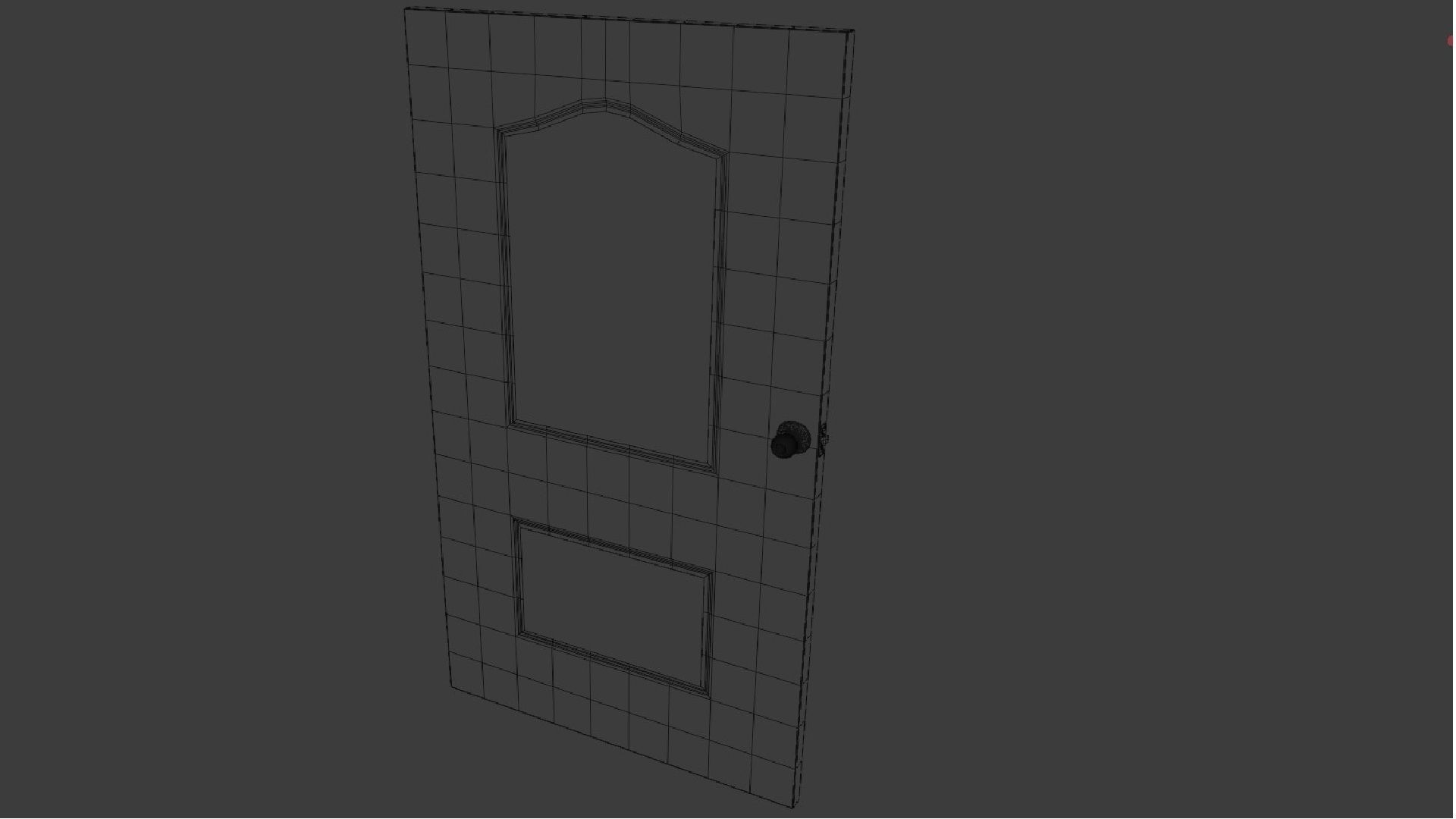 Simple interior door Low-poly 3D model_6