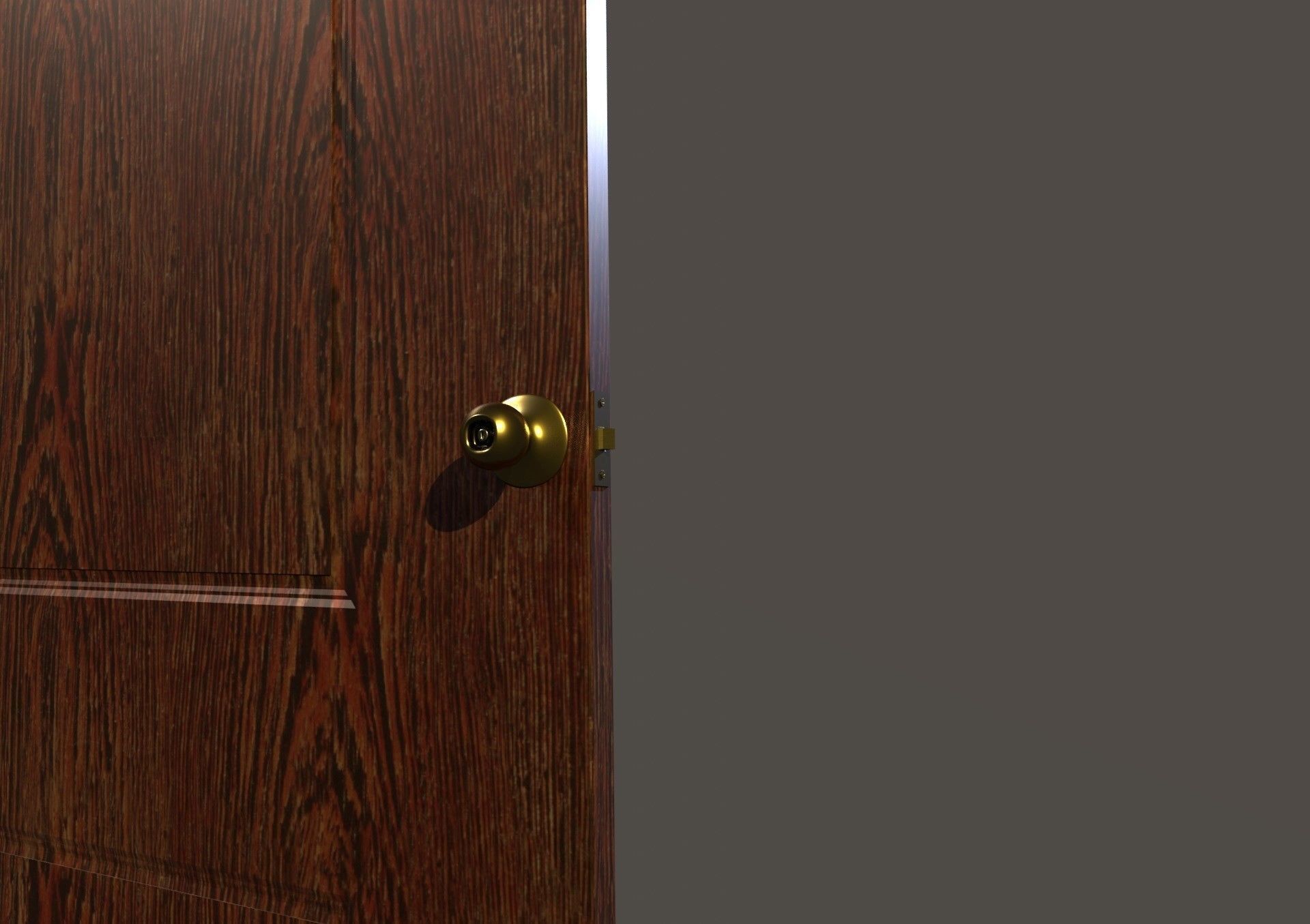 Simple interior door Low-poly 3D model_4
