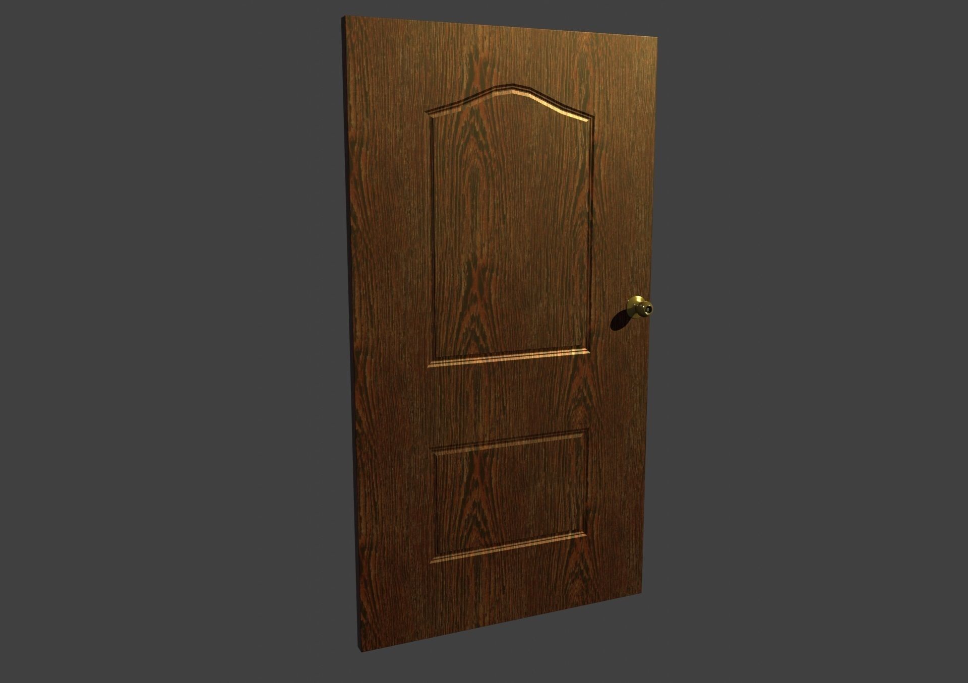 Simple interior door Low-poly 3D model_1