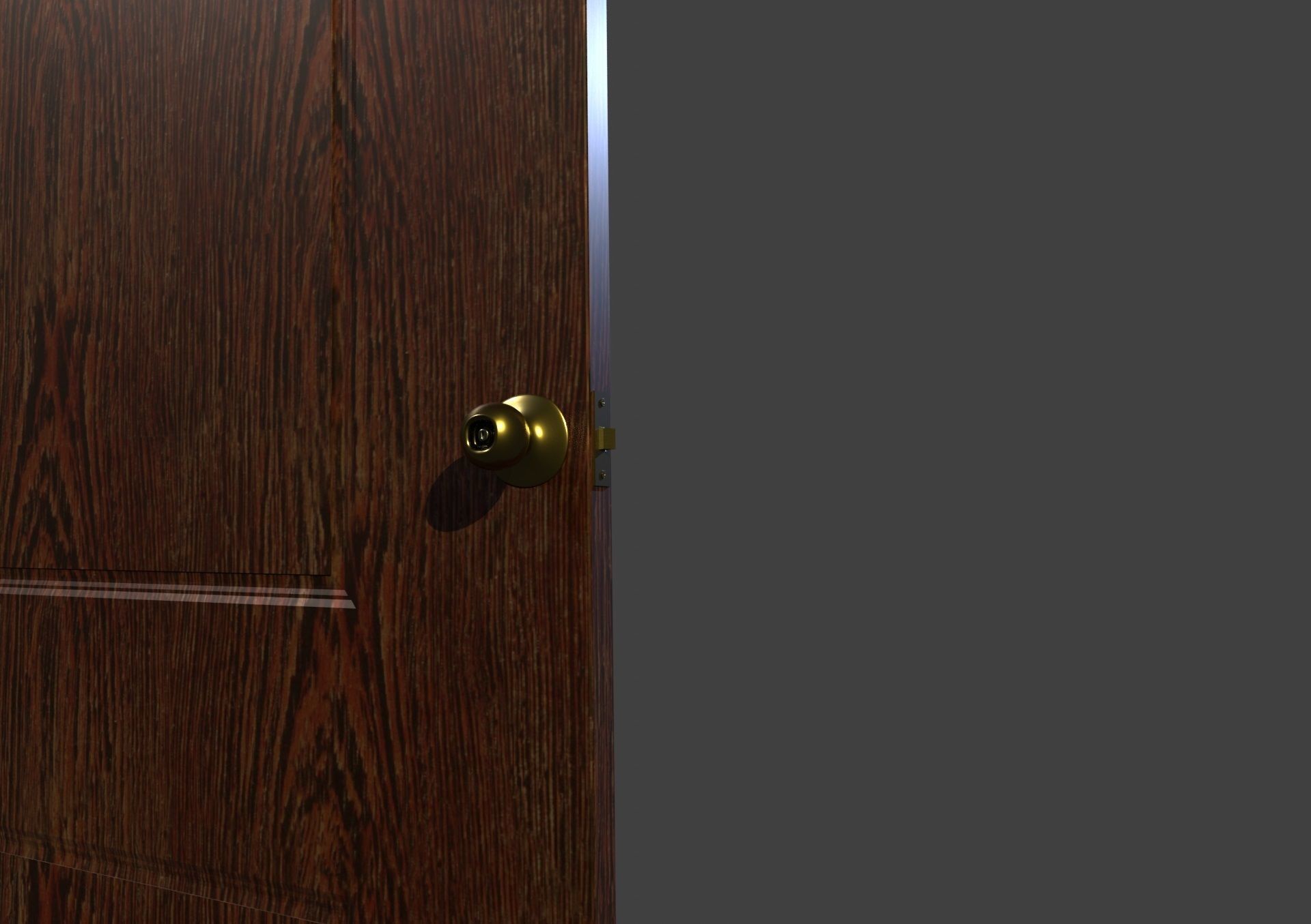 Simple interior door Low-poly 3D model_2