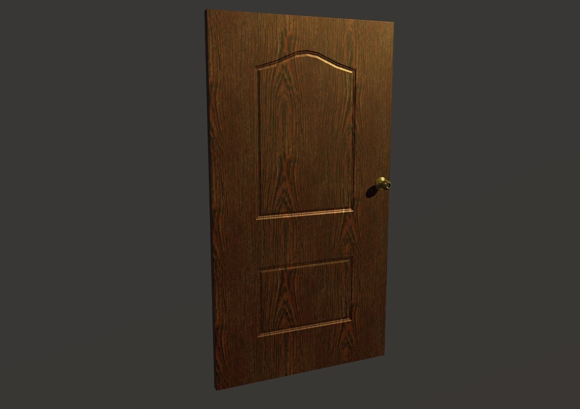 Simple interior door Low-poly 3D model_5
