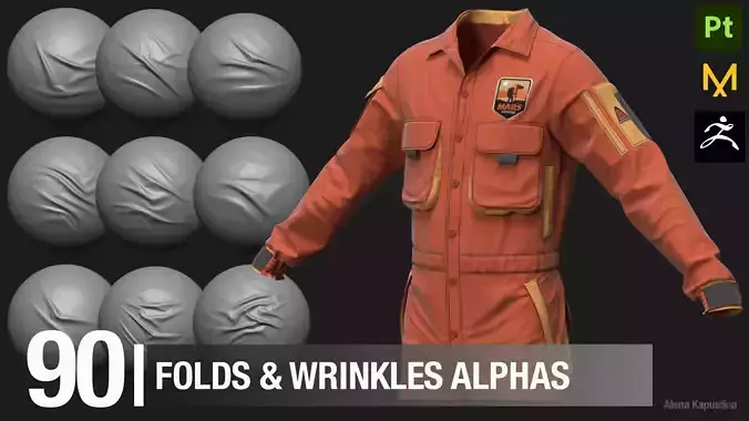 90 Folds and Wrinkles Alphas Psd format