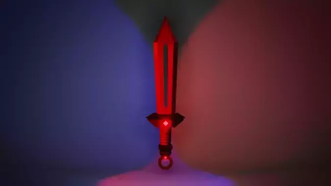 Ruby Sword Low Poly for games