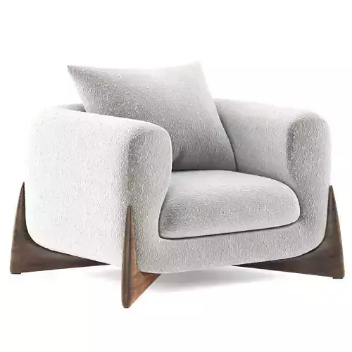 Softbuy modern lounge chair with wooden legs