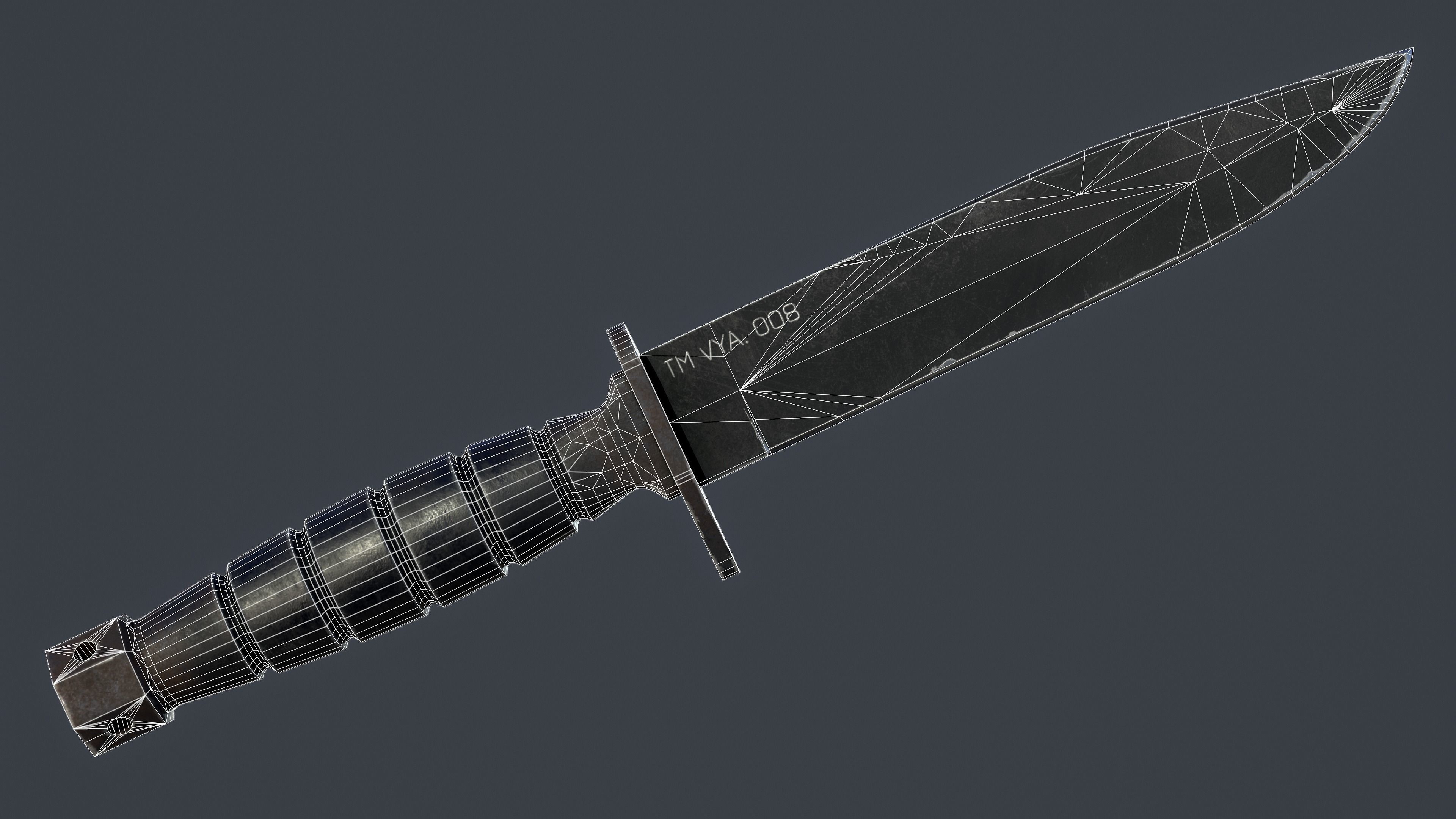 Tactical Combat Knife Kit 10 Fully Completed Gameready Knifes  Low-poly 3D model_6