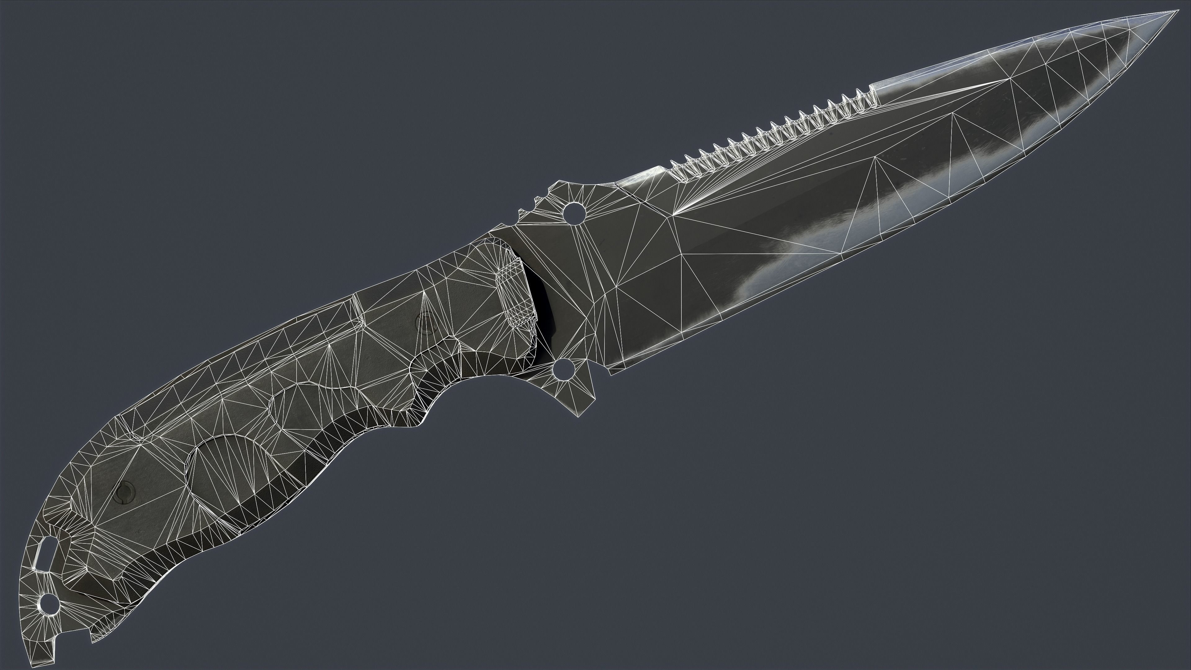 Tactical Combat Knife Kit 10 Fully Completed Gameready Knifes  Low-poly 3D model_21