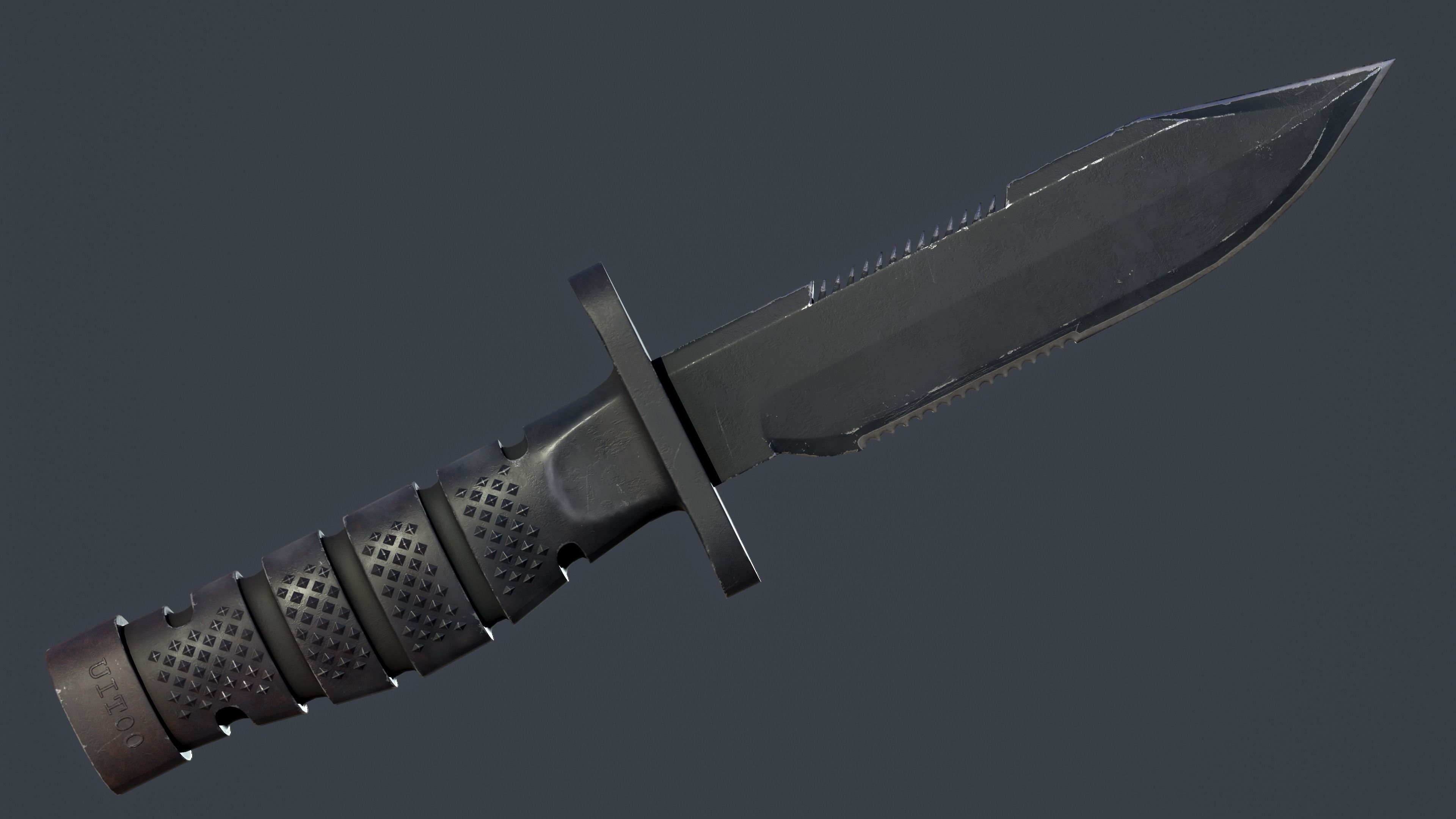 Tactical Combat Knife Kit 10 Fully Completed Gameready Knifes  Low-poly 3D model_8