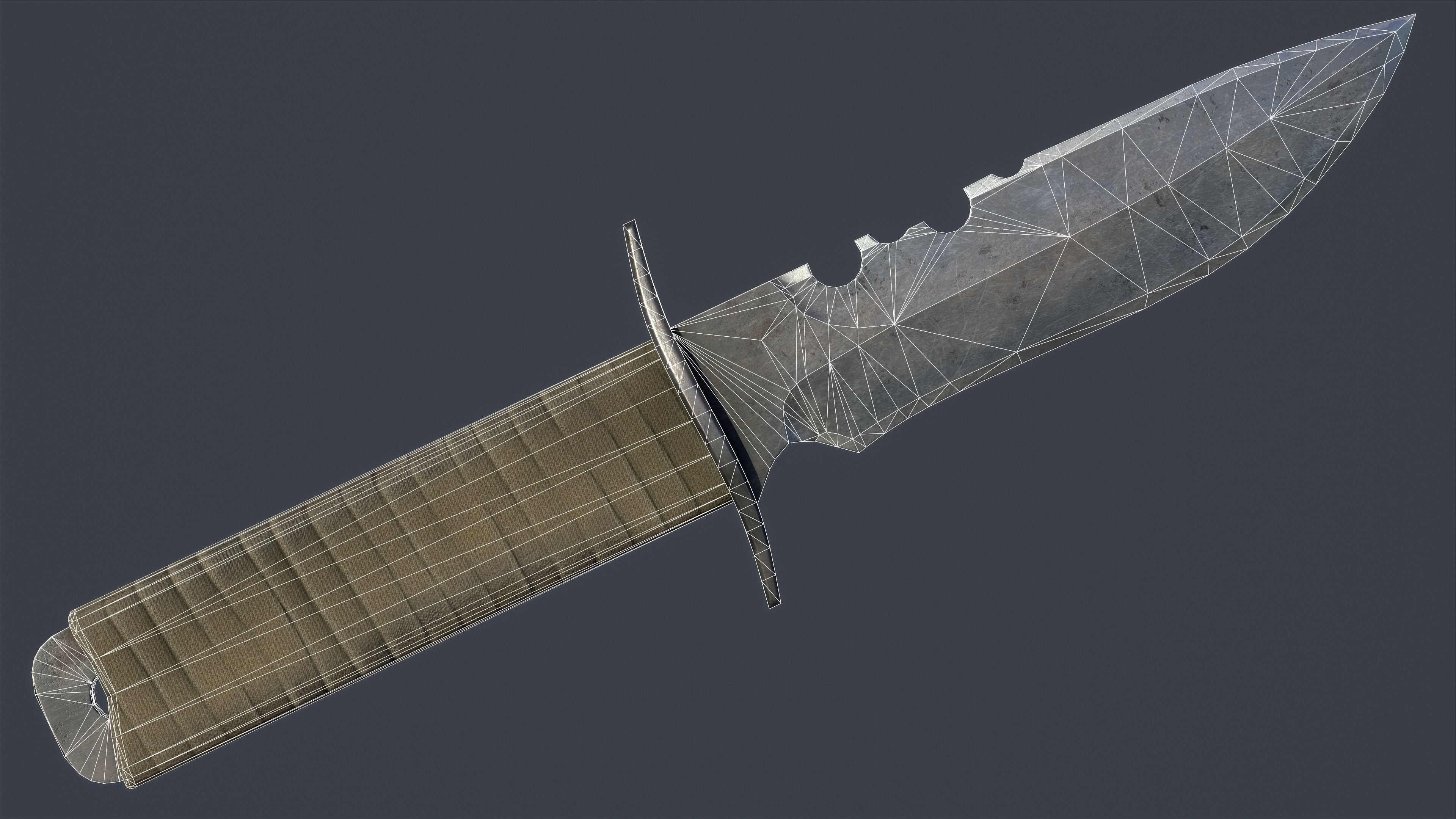 Tactical Combat Knife Kit 10 Fully Completed Gameready Knifes  Low-poly 3D model_24