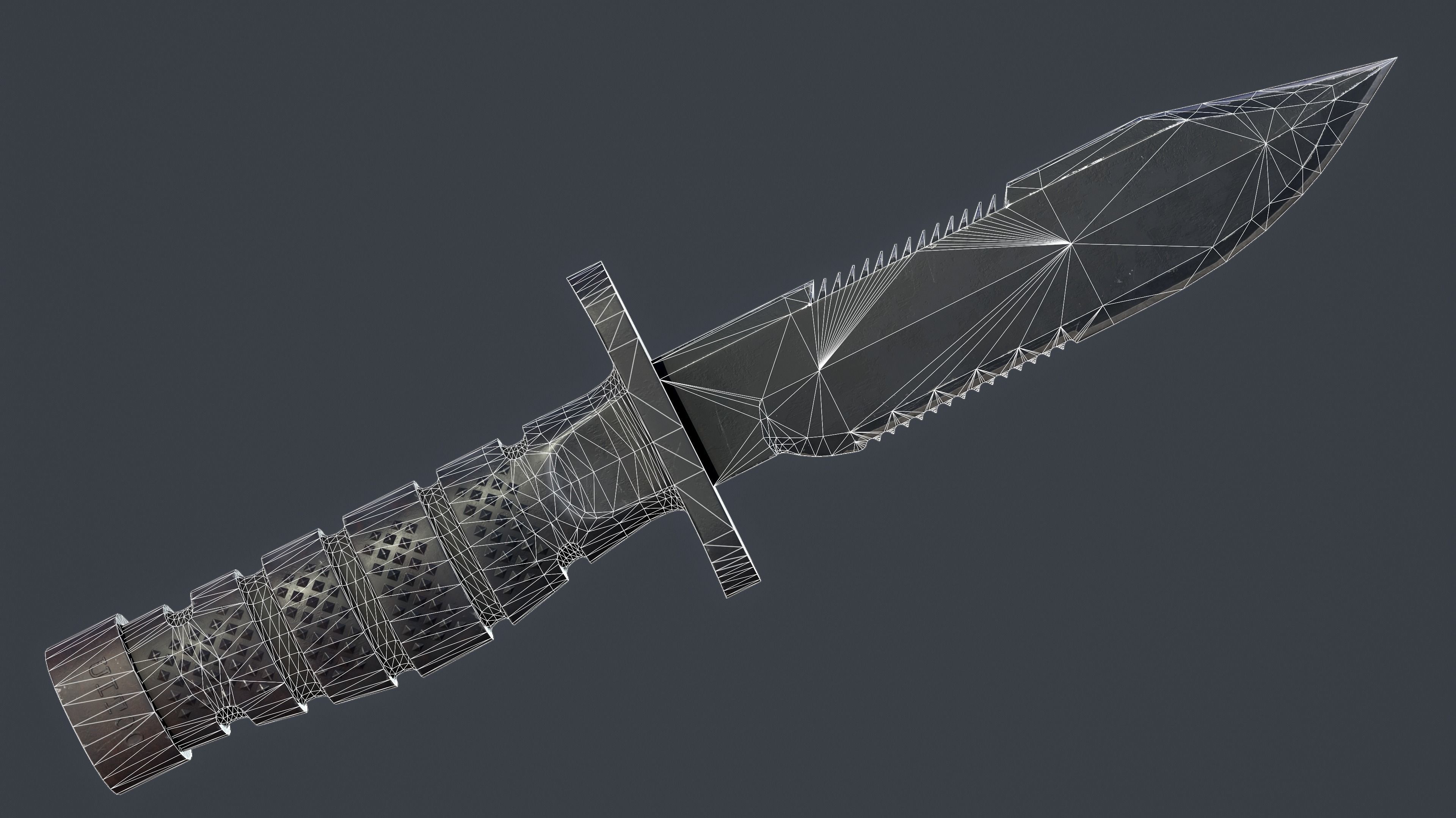 Tactical Combat Knife Kit 10 Fully Completed Gameready Knifes  Low-poly 3D model_9