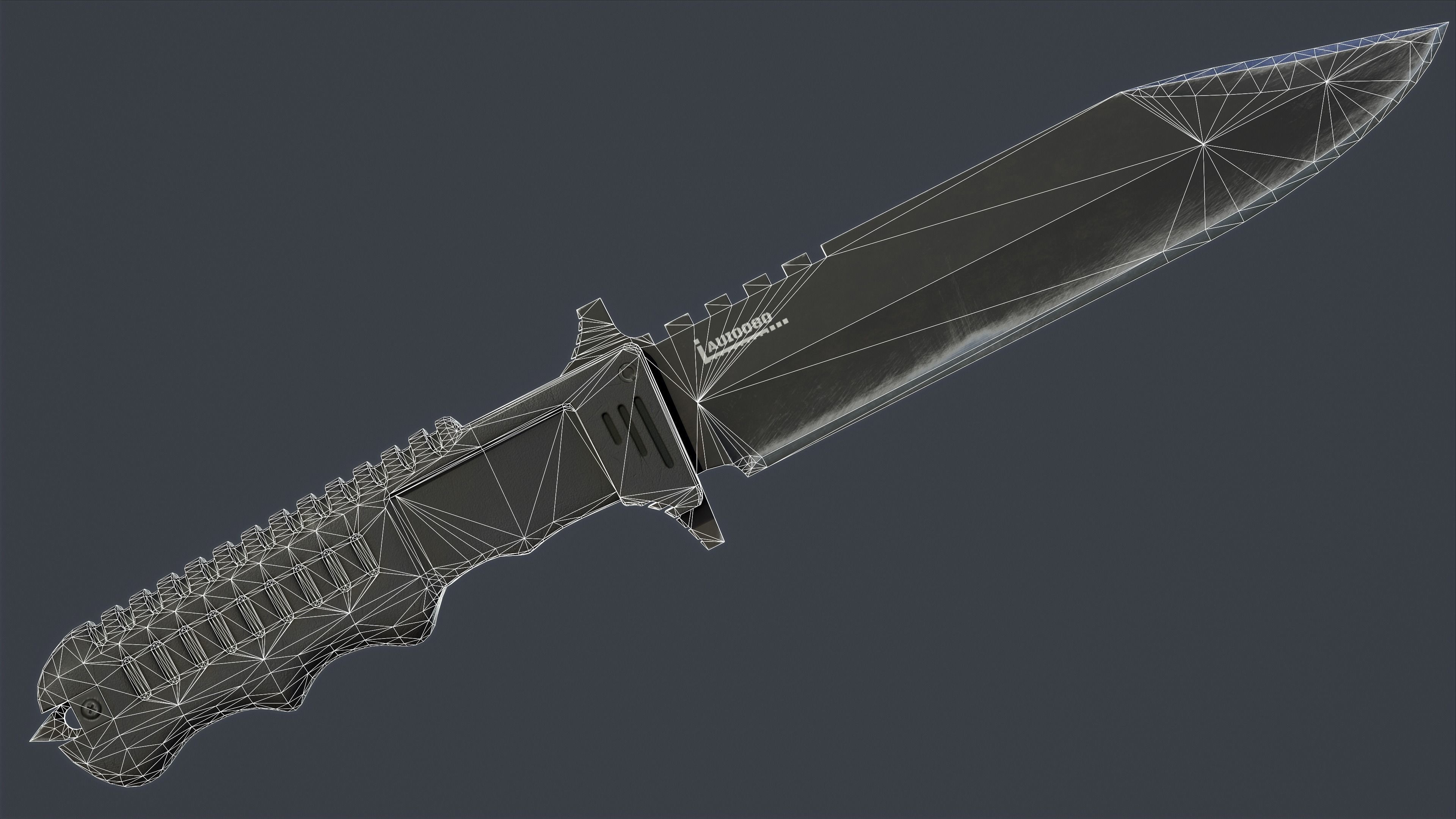 Tactical Combat Knife Kit 10 Fully Completed Gameready Knifes  Low-poly 3D model_30