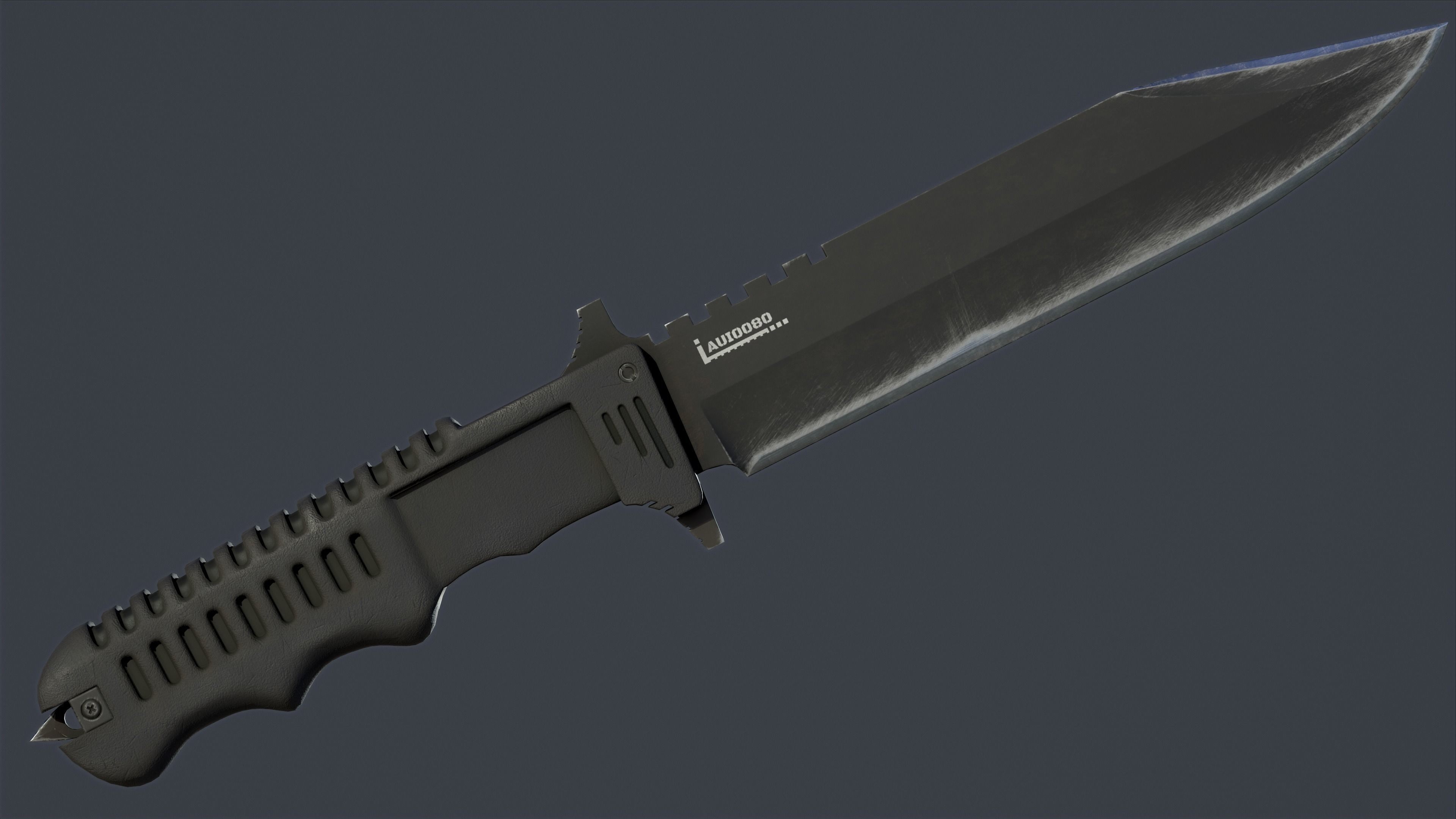 Tactical Combat Knife Kit 10 Fully Completed Gameready Knifes  Low-poly 3D model_29