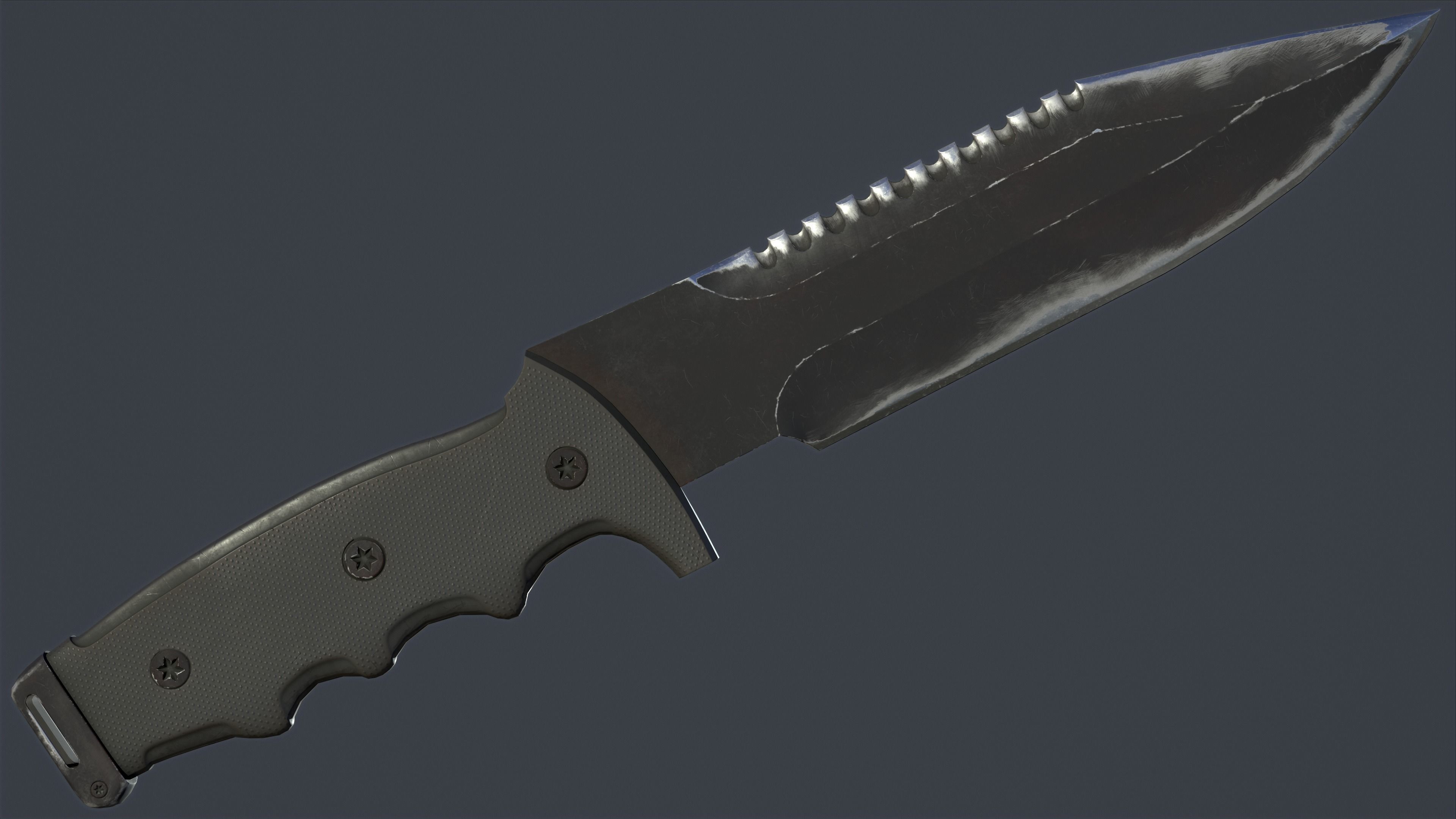 Tactical Combat Knife Kit 10 Fully Completed Gameready Knifes  Low-poly 3D model_14