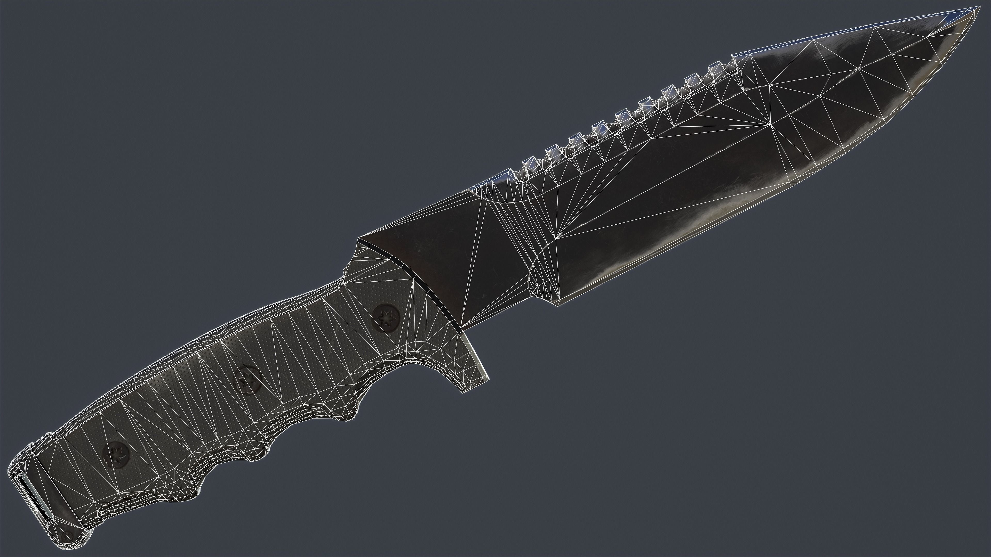 Tactical Combat Knife Kit 10 Fully Completed Gameready Knifes  Low-poly 3D model_15