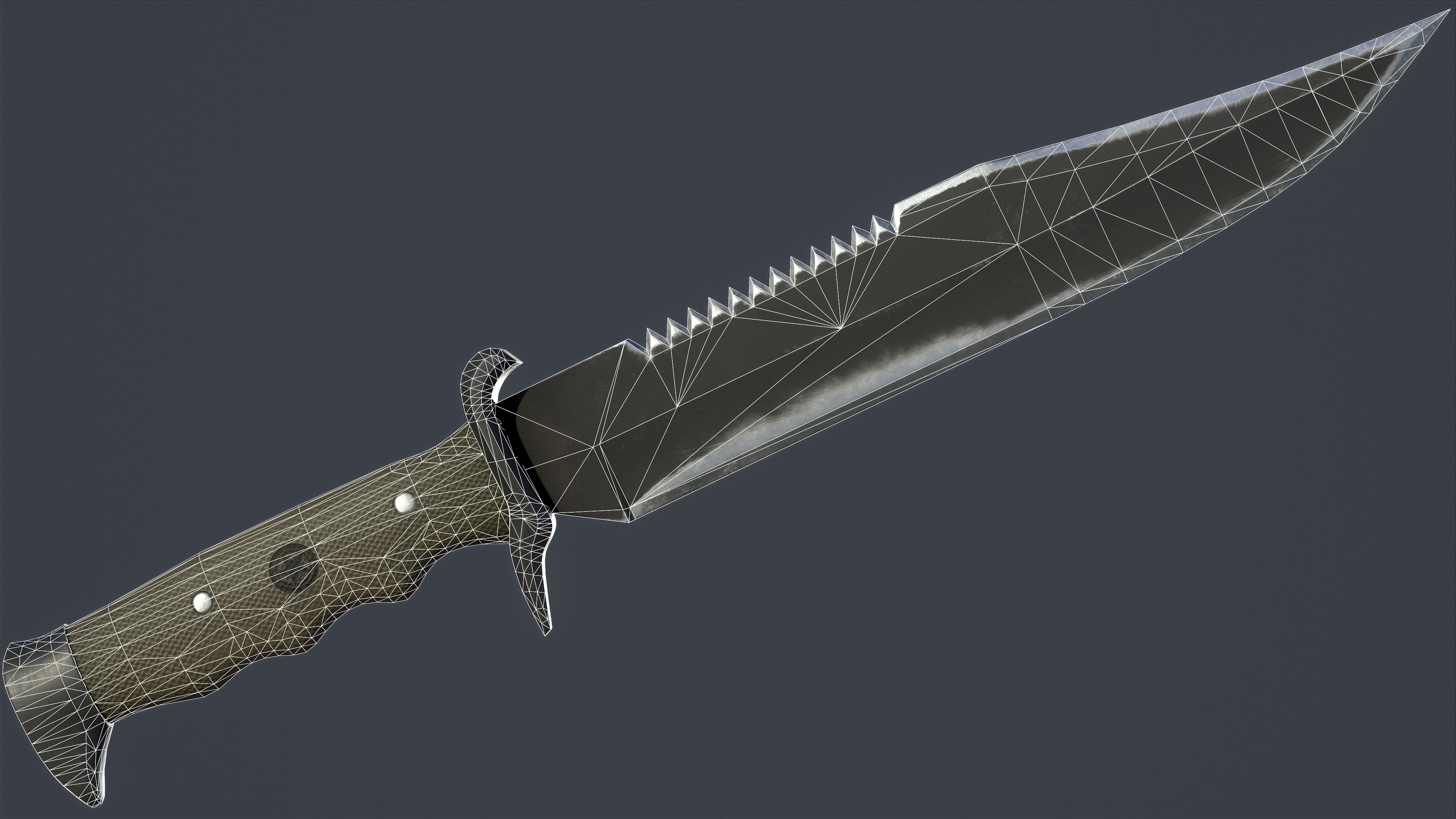 Tactical Combat Knife Kit 10 Fully Completed Gameready Knifes  Low-poly 3D model_27