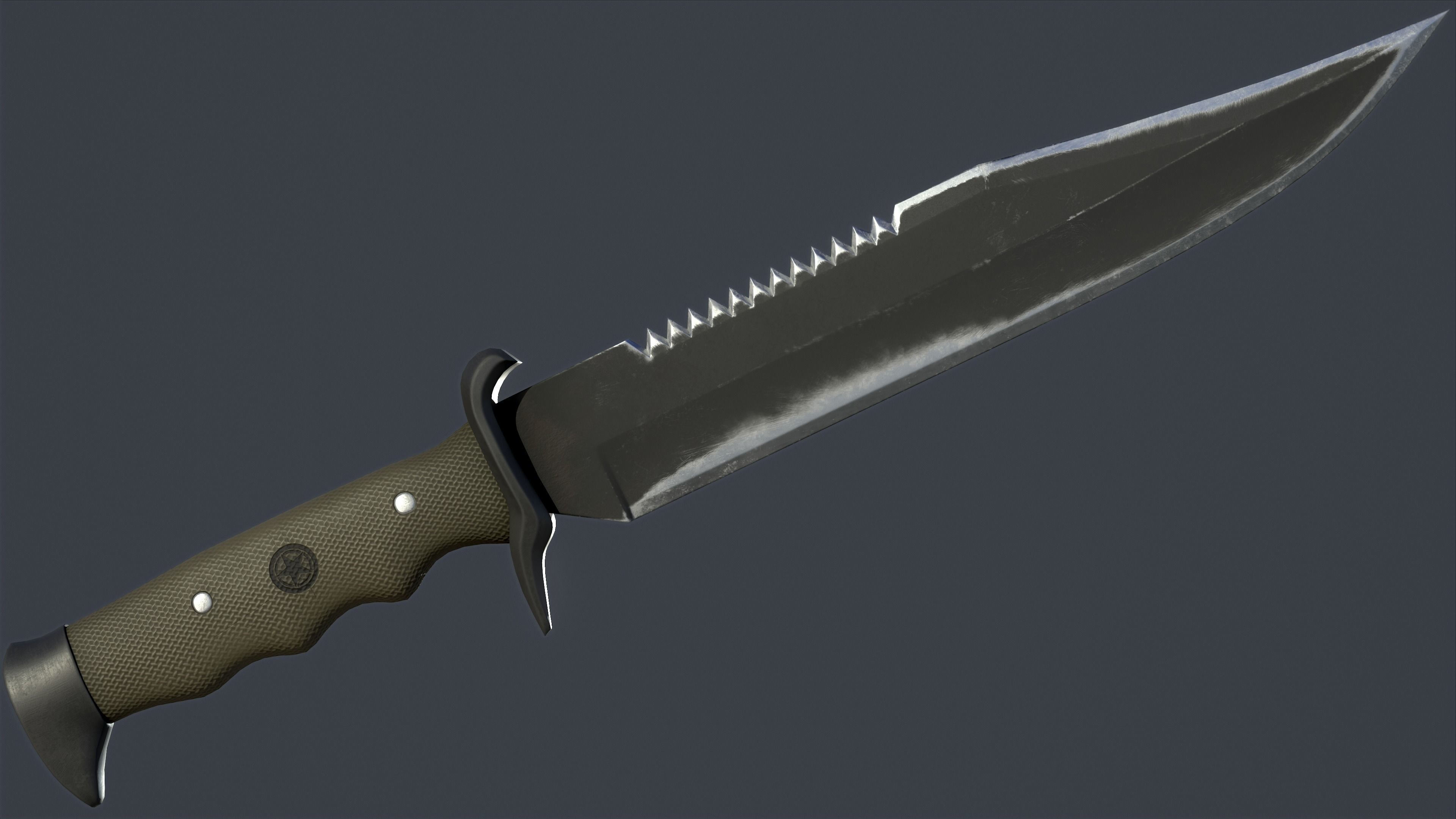Tactical Combat Knife Kit 10 Fully Completed Gameready Knifes  Low-poly 3D model_26