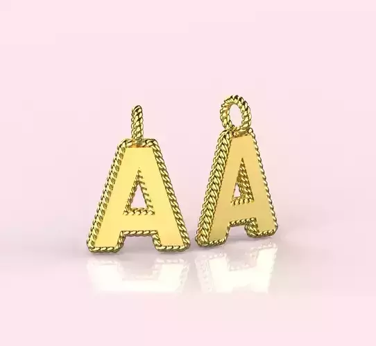  Pendant Letter A Necklace 3D print model
