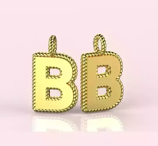 Pendant Letter B Necklace 3D print model