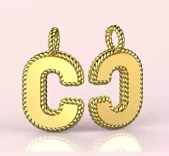 Pendant Letter C Necklace 3D print model