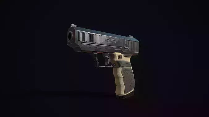 Tactical compact pistol Low-poly 3D model